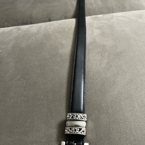 Silpada leather belt black with silver hardware medium main image 8